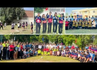District-level handball championship held at Innocent Hearts School, Noorpur