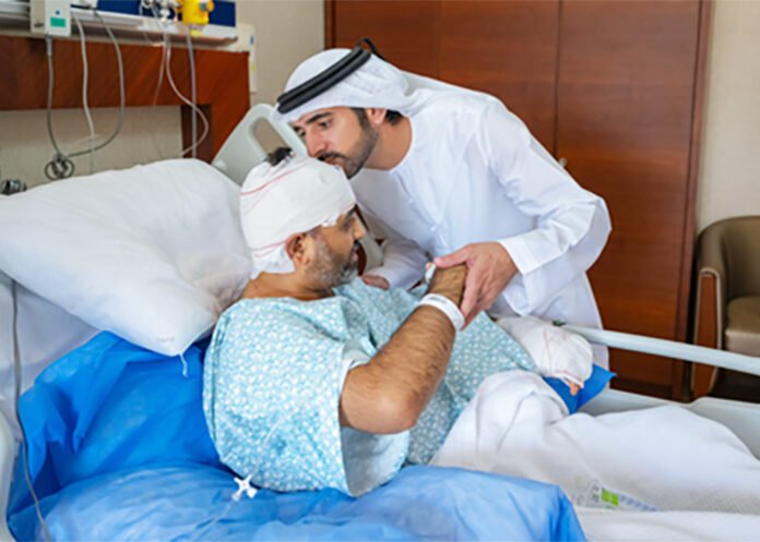 Dubai Crown Prince Hamdan bin Mohammed visits injured pilot Smit Machchhar