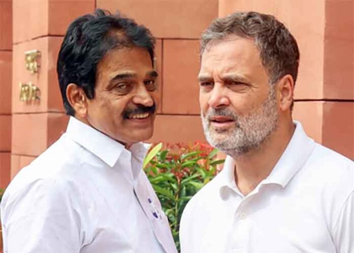 KC Venugopal with Rahul Gandhi