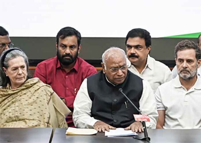 Kharge Rahul Sonia Gandhi Congress