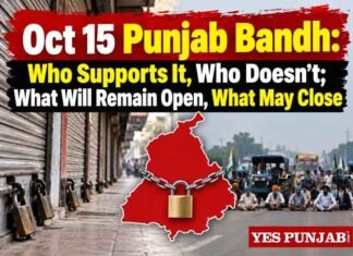Oct 15 Punjab Bandh Over Jhota Murder: Who Supports It, Who Doesn’t; What Will Remain Open, What May Close Punjab-Bandh-15-October-YesPunjab-Image
