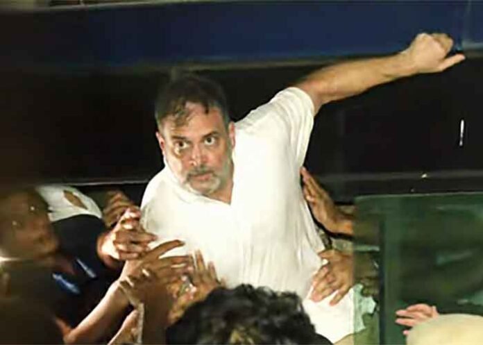 Rahul Gandhi detained from Akashwani Bhavan
