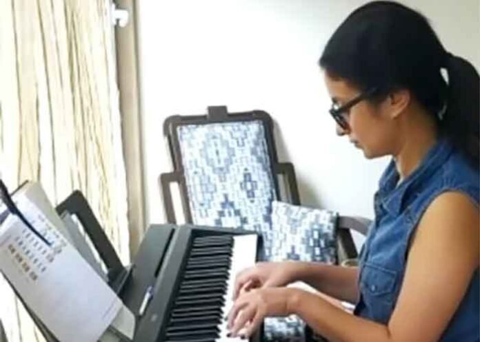 Rasika Dugal takes piano lessons