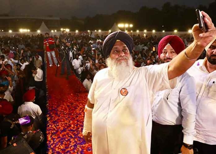 Sukhbir Badal interact with students