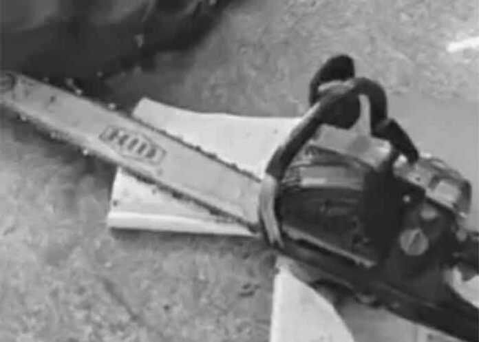 chainsaw attack inside Andhra school